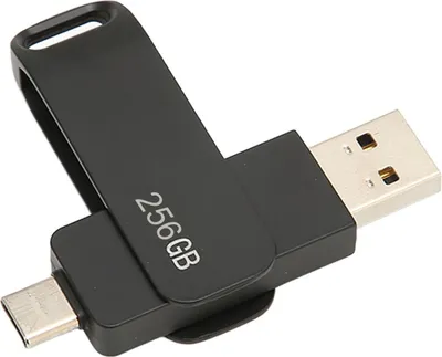 Obrázek produktu pro USB 3.0 typu C 2 v 1 paměťová karta pro telefon, otočná kovová, přenosný flash disk pro tablety, 256 GB, černá