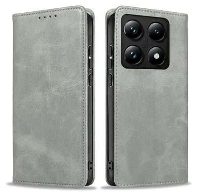 Produktbild von Handyhülle für Xiaomi 14T Kunstleder Flip Cover Hülle Klapphülle Case Kartenfach Farbe: Grau