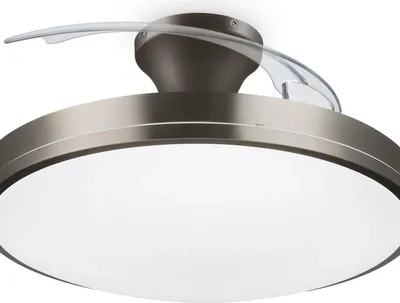 Produktbild von Philips Atlas Deckenventilator mit Beleuchtung, 35+28W, Nickel, Metall, Kunststoff, IP20, I, Schlafzimmer, Esszimmer, Küche, Wohnzimmer, Büro, 220-240 V