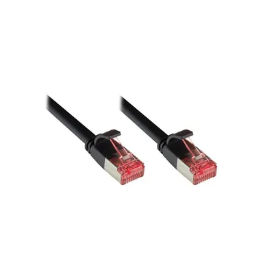 Image de Câble de raccordement, Cat. 6, U/FTP, câble plat, PVC, cuivre, 250 MHz, noir, 3 m, Good Connections®