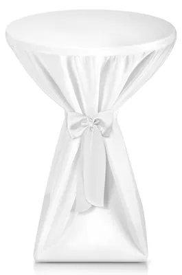 Image de Housse pour table haute Beautissu Premium, Ø80cm, blanche, avec housse