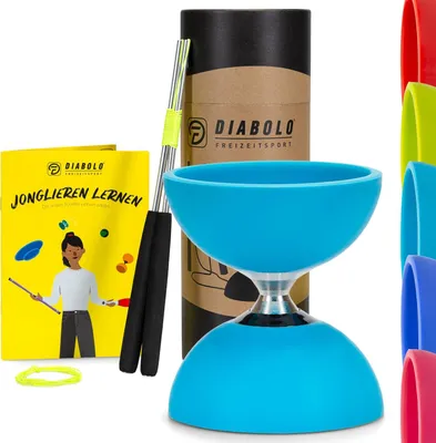 Imagen del producto de Kit de malabarismo Diabolo para deportes de ocio, con diabolo de bolas de acero - Turquesa - Bastones de aluminio - Cuerda de repuesto