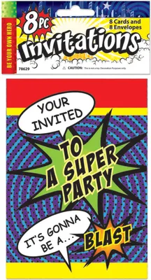 Produktbild von Einladungen zur Superheldenparty