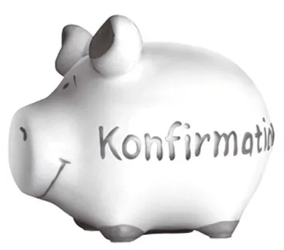 Produktbild von KCG 101227 Spardose Schwein "Konfirmation" - weiß, klein