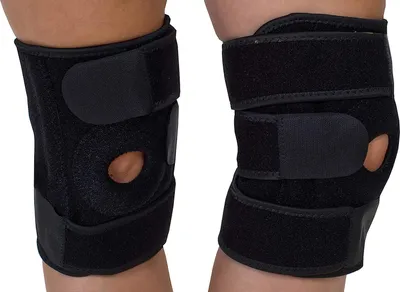 Produktbild von Knieorthese | Knieverband | Knieschmerzen und Verletzungen | zwei Stücke | Sport | Arbeit | unisex | Universalgröße | schwarz | rechtes und linkes Knie