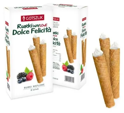 Obrázok produktu pre Gotszlik vafľové rožky so smotanou, 8 kusov
