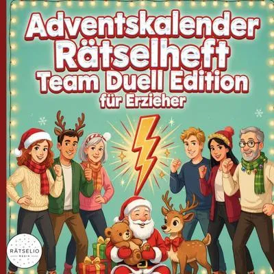 Produktbild von Rätselheft Adventskalender für Kita-Team mit 24 Türchen, Rätseln und Teamduellen