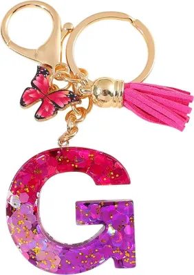 Produktbild von Schlüsselanhänger Alphabet G / Rosa / Schmetterling KP37951