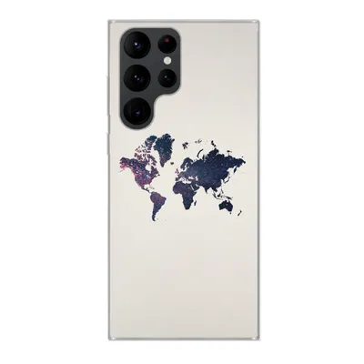 Produktbild von MuchoWow® Handyhülle Schutzhülle Hülle für Samsung Galaxy S22 Ultra Weltkarte - Licht - Rot Silikon Softcase Handy Hülle - Abbildung