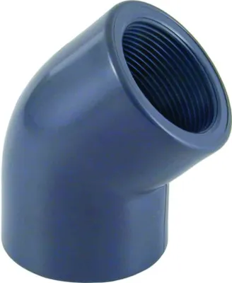 Produktbild von PVC - U 45° Winkel Muffe x IG 50 mm x 1 1/2" PN10