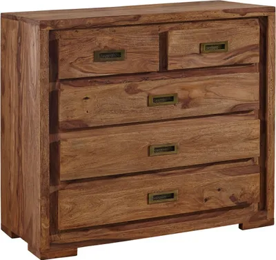 Image de MASSIVMOEBEL24 | Commode 95x47 Palissandre huilé Brun NATURE BROWN #854