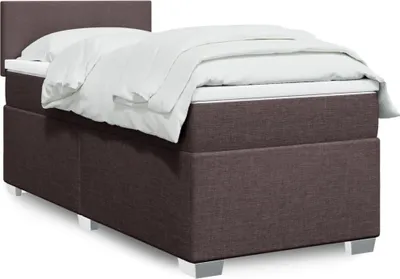 Produktbild von Boxspringbett mit Matratze Dunkelbraun 90x200 cm Stoff, Klassische Betten 2024 Neu