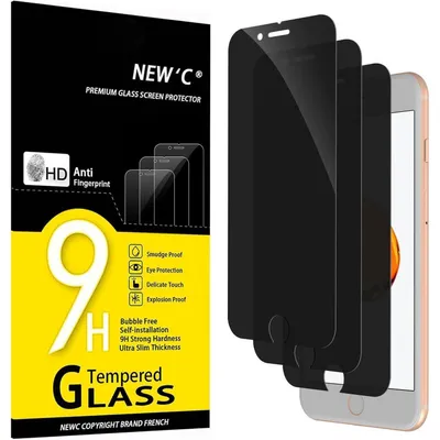 Productafbeelding van Beschermglas voor iPhone 8 Plus/7 Plus 5,5" - 3 stuks - Privacyfilter - Hardheid 9H - Zwart