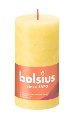 Produktbild von Shine 130/68 sonnengelbe rustikale Blockkerze