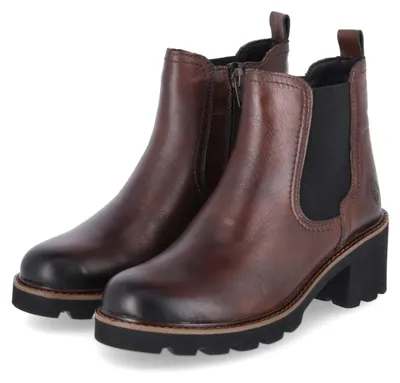 Obrázek produktu pro Dámské kotníkové boty Remonte, model Chelsea, hnědé, z hladké kůže, velikost: 36