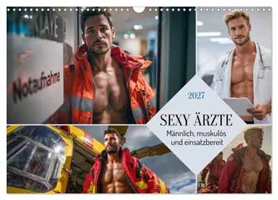 Produktbild von SEXY ÄRZTE - Männlich, muskulös und einsatzbereit (Wandkalender 2027 DIN A3 quer), CALVENDO Monatskalender
