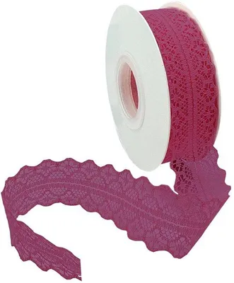 Produktbild von Spitzenbänder, dekorative Spitzen für Nähprojekte, Vintage-Spitzenbänder, breit, 3 cm, Bänder, Hochzeit, Spitzenverzierungen für DIY-Projekte, Hochzeit, Tischdekoration, Basteln, Geschenkband (45 m pro Rolle, Burgunderrot)