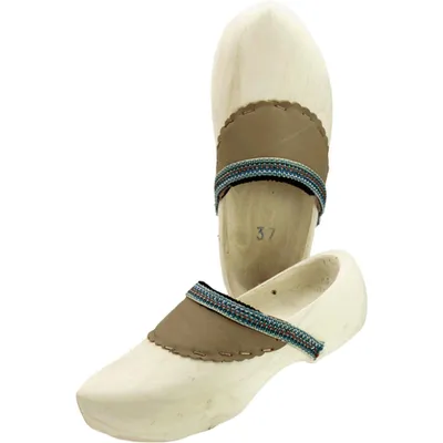 Produktbild von SALIHA® Freizeitschuhe Holzschuhe mit Lederbesatz holzfarben Größe