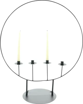 Produktbild von Kerzenhalter Circle Metall schwarz 4 Kerzen 70cm