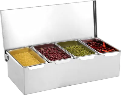 Produktbild von 4 siatkowe pojemniki na naczynia boczne Pojemnik na składniki Pojemnik na przyprawy z pokrywką Pojemnik na składniki Pojemnik na owoce Pojemnik na przyprawy Stal nierdzewna