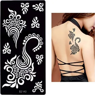 Produktbild von Henna Tattoo Schablone Airbrush Stencil Blume Ornamente