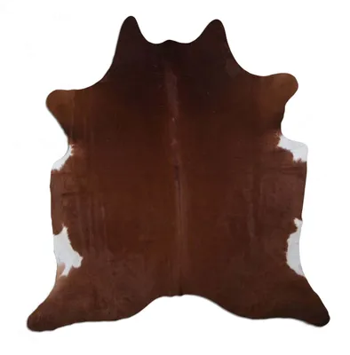 Image de Tapis en peau de vache unique, marron, 2 x 1,85 m