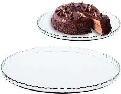 Produktbild von ORION Glastablett Serviertablett aus Glas RUND Durchmesser 32 cm