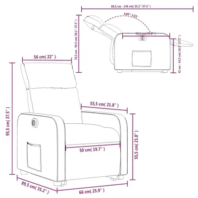 Immagine prodotto di vidaXL Poltrona relax con supporto elettrico in tessuto grigio scuro