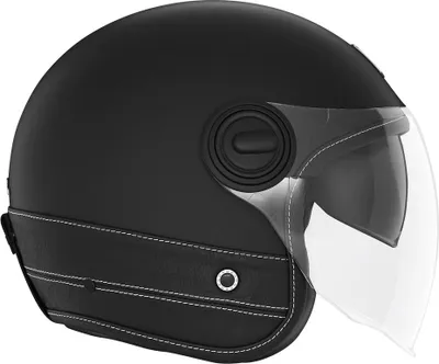 Image de Casque ouvert Nox Jet Heritage cuir noir mat taille S