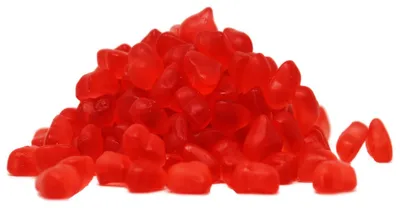 Obrázok produktu pre Ovocné želé červené čerešňové srdiečka bez cukru srdiečka 175g