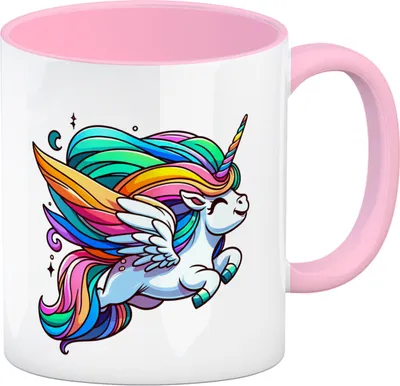 Produktbild von Einhorn Tasse Kaffeebecher in rosa