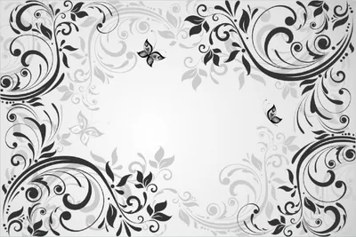 Produktbild von Wallario Poster - Schnörkelmuster mit Schmetterlingen, Kunstdruck Größe: 100 x 150 cm