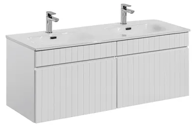 Produktbild von Doppelwaschtisch 120cm Zelie mit 2 Schubladen, Weiß