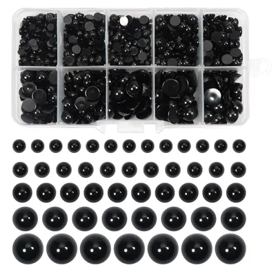 830 Stück schwarze Sicherheitsaugen 4–10 mm für Puppen