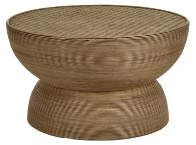 Immagine prodotto di Tavolino ausiliario Pomax Tambou, colore naturale, diametro 70 x altezza 40 cm