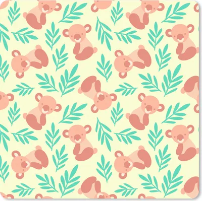 Produktbild von MuchoWow® Mauspad Mousepad Dschungel - Muster - Koala - Tier 20x20 cm - Mousepads - Maus Mat - Pad - Mausunterlage - Desk Mat - Bureauartikeln