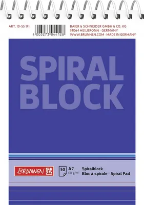 Produktbild von BRUNNEN Spiralnotizblock A7 liniert 50 Blatt 1055171