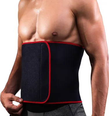 Obrázek produktu pro Neoprenový pás pro trénink pasu | Pás do sauny | Fitness pás | Pás na hubnutí | Červený černý, Unisex 130x30 cm