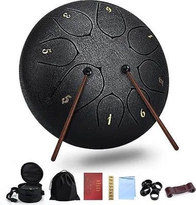 Productafbeelding van Famanu Tongtrommel met 8 tonen - 15 cm met accessoires