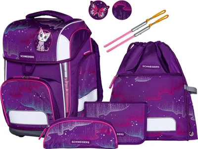 Produktbild von Schneiders Schulranzen Ergolite Set 9-teilig Wavy Dots violett