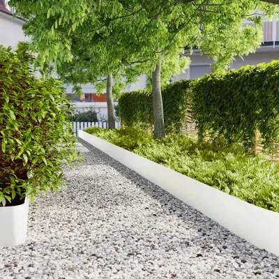 Produktbild von Möbel Rasenkanten 20 Stk. Weiß 25x103 cm Kaltgewalzter Stahl - Beeteinfassungen 860173