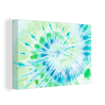 Produktbild von OneMillionCanvasses® - Leinwandbilder - 150x100 cm, Krawattenfärbung - Grün - Blau, Wandbilder Kunstdruck Wanddekoration