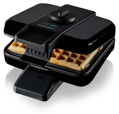 Belgisches Waffeleisen, 2 Waffeln 9x15,5 cm, Antihaft, 1000 W, schwarz
