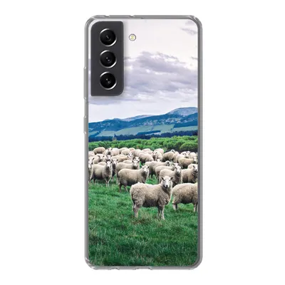 Produktbild von MuchoWow® Handyhülle Schutzhülle Hülle für Samsung Galaxy S21 FE Schafe - Natur - Gras Silikon Softcase Handy Hülle - Mobiltelefonhülle