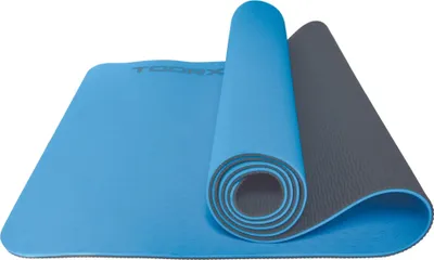 Produktbild von Toorx Fitness Tapis de Yoga - 183 x 60 x 0.6 cm - Dual Colour - Blau und Anthrazit