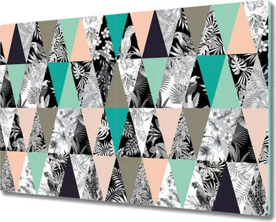 Produktbild von Glas Schneidebrett Herdabdeckplatten Schneideplatten - 80x52 cm - Tropisches grau