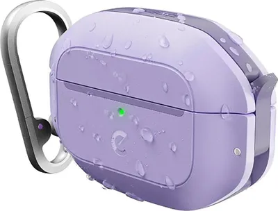 Image de KeyBudz Element Coque AirPods Pro 3 –  MIL-SPEC 810H Drop Test – Protection antimicrobienne IONPURE – Compatible avec recharge Qi-Wireless - Violet