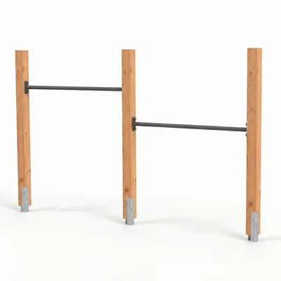 Produktbild von EXIT Linea Robust 110 Doppel-Holz-Turnreck, Reckstange für Draußen, Turnrek Kinder, Garten
