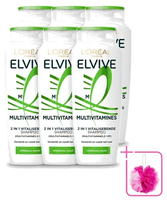Obrázok produktu pre 6 kusov šampónu L'Oréal Paris Elvive Multivitamines 2 v 1 – 250 ml – balenie