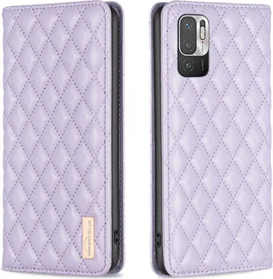 Produktbild von Xiaomi Poco M3 Pro Hülle, Elegant Bookstyle Flip Leder Kartenfächer Schutzhülle mit Ständer für Xiaomi Poco M3 Pro / Redmi Note 10 5G Lila